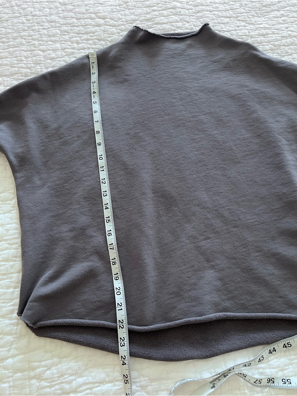 Frank & Eileen Effie Long-Sleeve Funnel Neck Capelet Grey Size Medium EUC - Picture 6 of 7